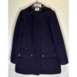 J Crew  Woman’s Chateau Stadium Wool Blend  Hooded Parka Size 4